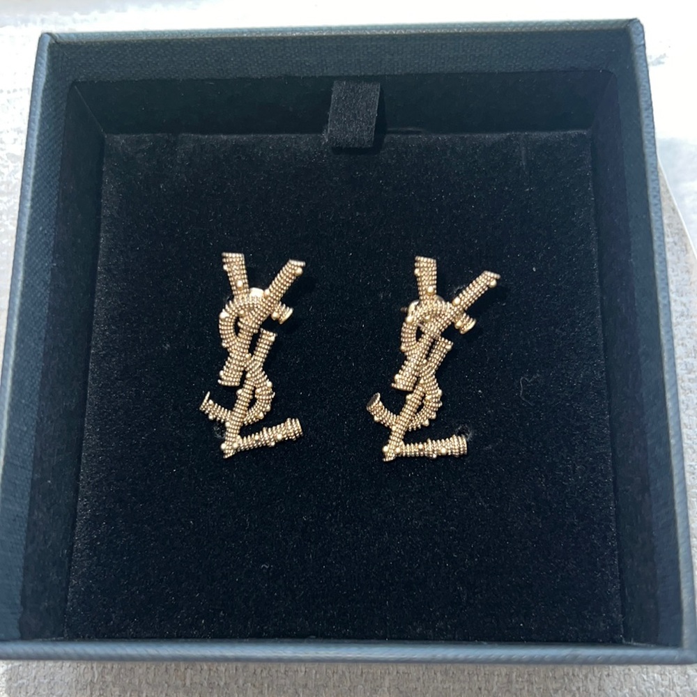 YSL vintage gold plated earrings